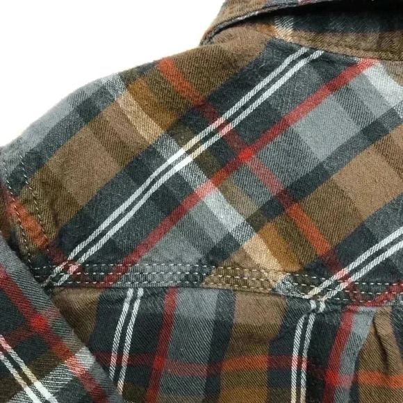 OshKosh Brown/Grey Plaid Button Up Shirt  Size 3T - Picture 14 of 16